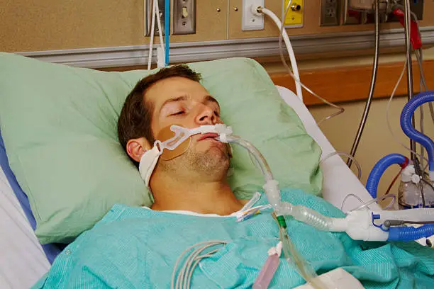 Photo of Patient on respirator