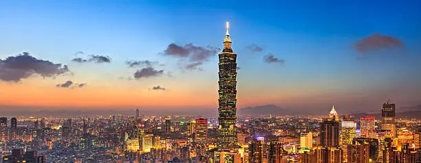 Elephant mountain to see Taipei Night scene