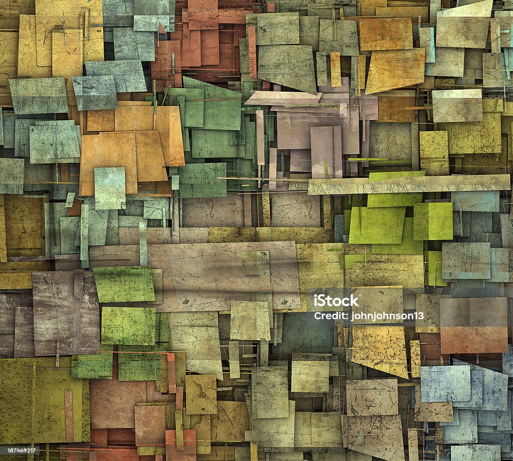 Fragmentado várias Mosaico quadrado cor de fundo com padrão de grunge - Foto de stock de Amarelo royalty-free