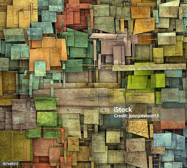 Foto de Fragmentado Várias Mosaico Quadrado Cor De Fundo Com Padrão De Grunge e mais fotos de stock de Amarelo