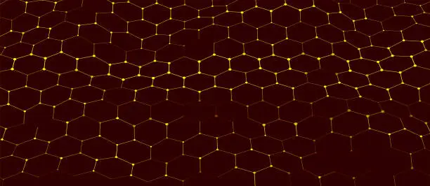 Vector illustration of Futuristic hexagon background. Futuristic hexagonal vector illustration. Abstract technology background. Technology concept. Big data. 3d rendering.