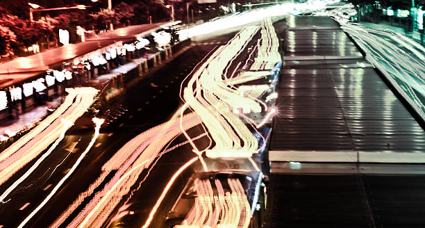 istock busy big city traffic trail night 187470517