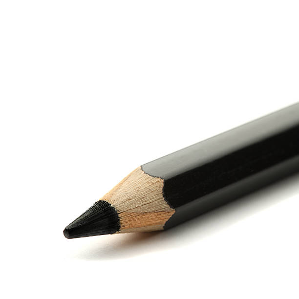 Black pencil on white background stock photo