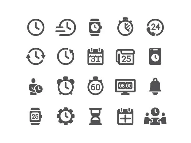 Vector illustration of Time Icons