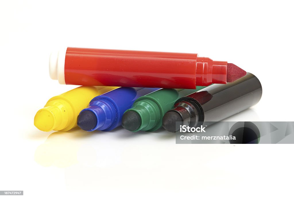 Multicolore de feutres, isolé sur fond blanc - Photo de Art et Artisanat libre de droits
