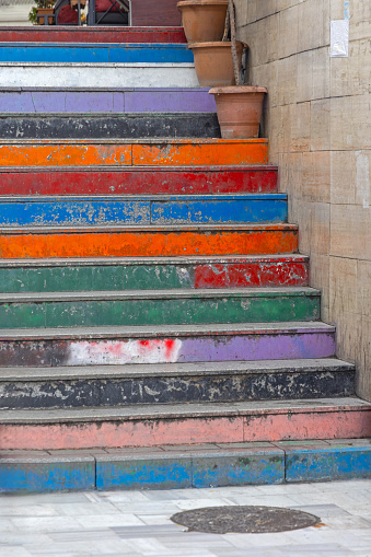 Rainbow Graffiti Staircase