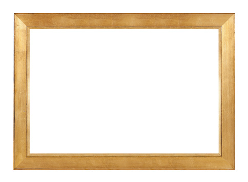 Vertical Golden Baroque Frame on white background