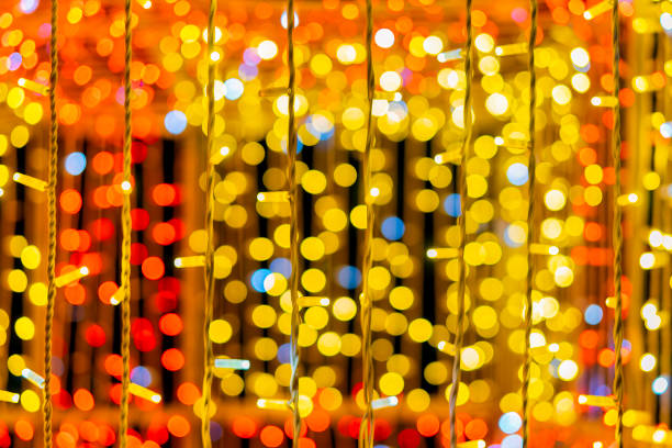 istock Warm golden Christmas lights creating magical background with soft bokeh effect. Christmas lights texture. 1874795684