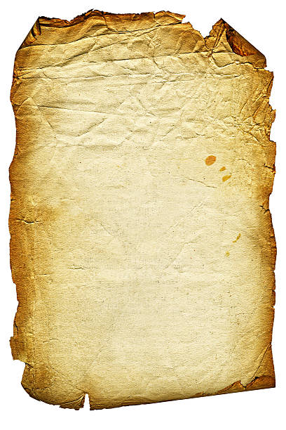 istock Old paper isolated on white 187479589