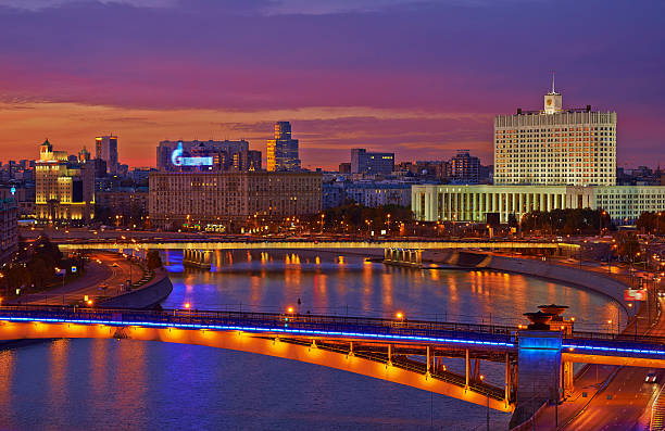 istock Moscow skyline at dusk. 187479728