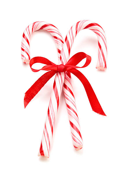 Candy cane. Isolated on white background. candy peppermint christmas mint stock pictures, royalty-free photos & images