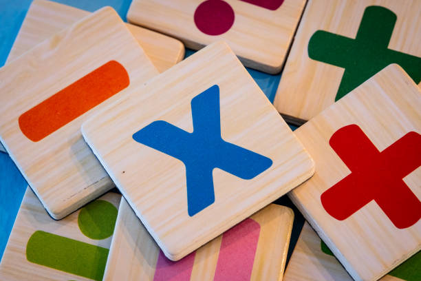 istock Colorfularithmatic symbols on wooden magnets 1874803307