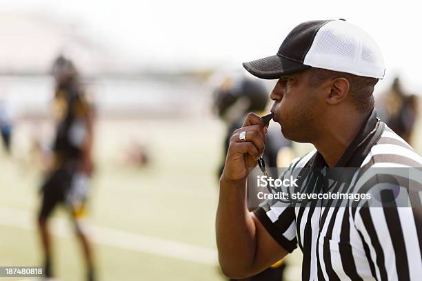 Football Referee Stock Photo - Download Image Now - Referee, Whistle, American Football Referee