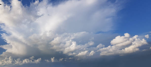 istock Blue panoramic sky with white cloud on a sunny day, nature background 1874813386