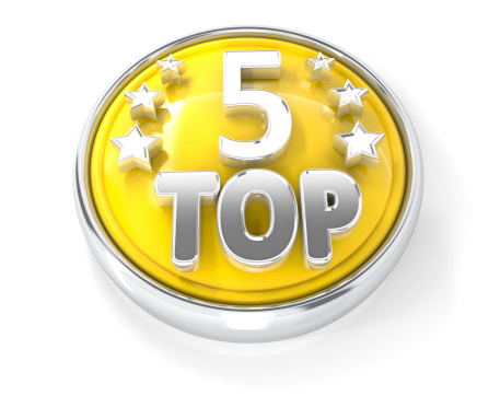 TOP 5 award icon. 3D rendered icon.