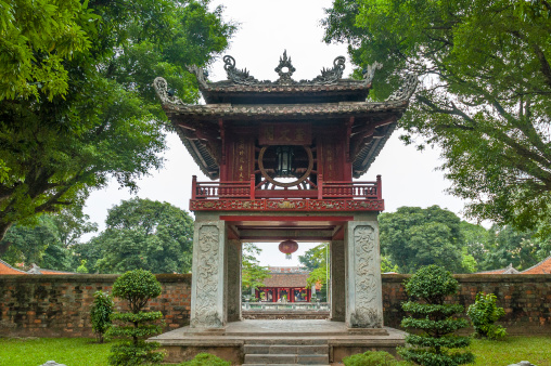 Beautiful Entrance At The Temple Of Literature (Van Mieu) Hanoi