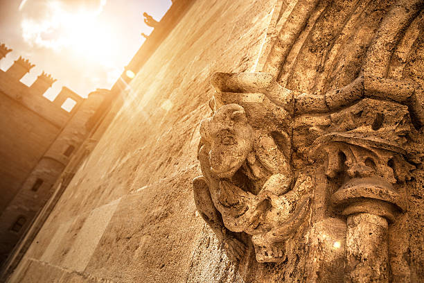 La Lonja de la Seda in Valencia - Building exterior details, Spain.