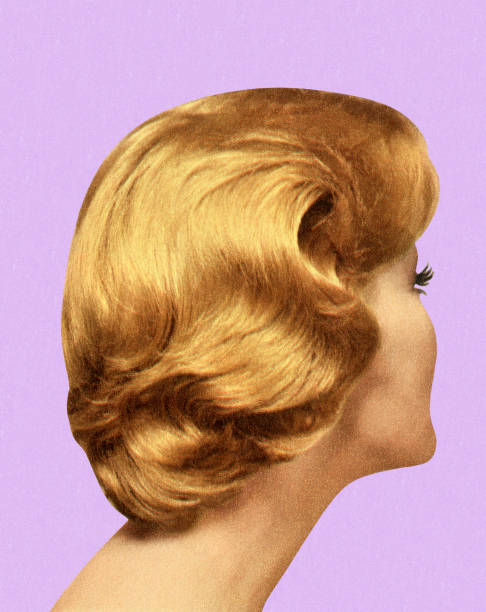 ilustrações de stock, clip art, desenhos animados e ícones de vista traseira da mulher de estilo de cabelo - human hair retro revival old fashioned beauty