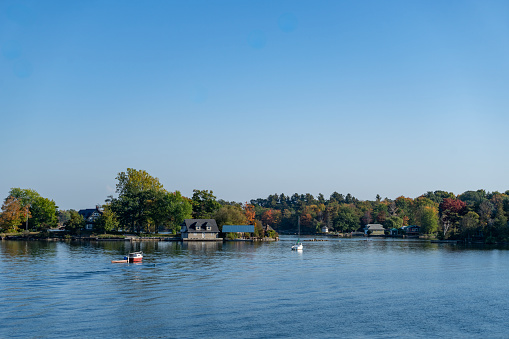 One of the thousand islands near Gananoque on Lake Ontario.