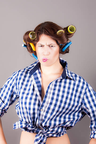 istock sexy girl with curlers 187484375