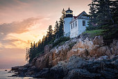 Bass Harbor Light At Sunset Maine