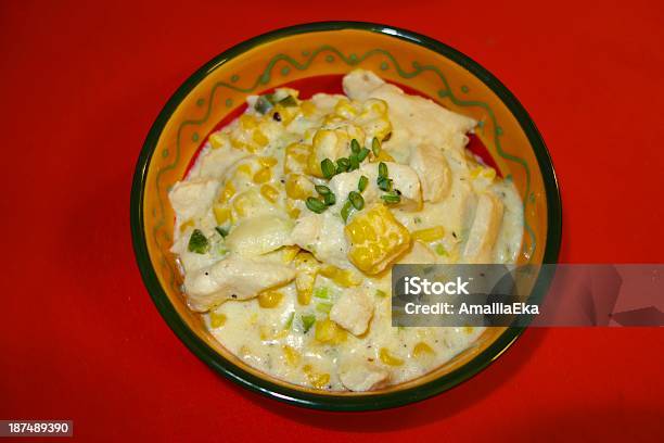 Creamy Corn Chicken Stock Photo - Download Image Now - Bowl, Chicken - Bird, Chicken Meat