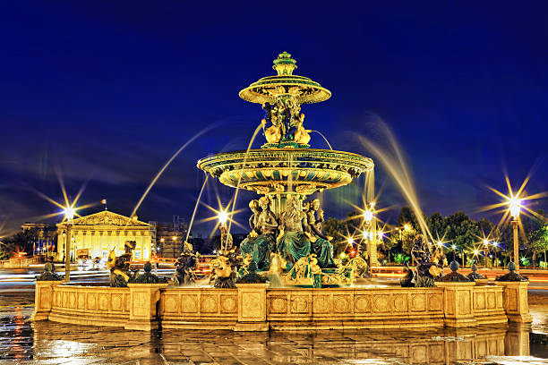 istock Fountain at Place de la Concord in Paris  by dusk. 187489422
