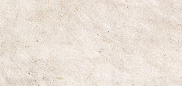 istock Textured beige wrinkled handmade paper background. Horizontal banner 1874902983