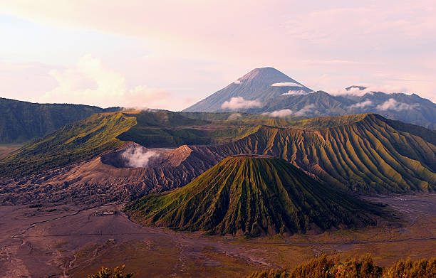 Volcano Mountain Landscape of Mount Bromo at Indonesia The Peak of Mount Bromo Volcano, Indonesia jawa timur stock pictures, royalty-free photos & images