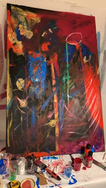 istock Abstract art painting on canvas 1874921128