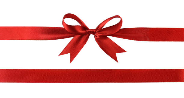 istock Red satin bow and ribbon for present isolated on white 1874937416