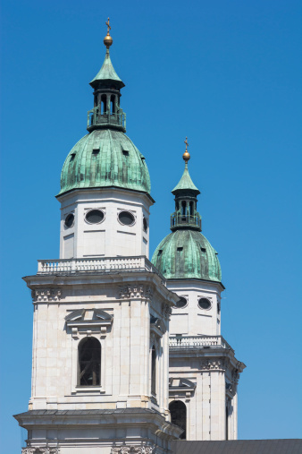 Top of Salzburg Cathedral in Austria.