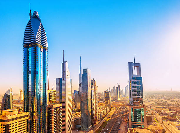 istock Skyscrapers in Dubai at sunset 187495176