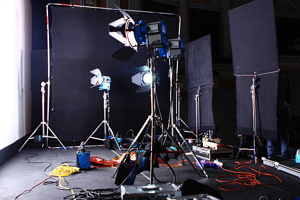 istock Collection of stage lighting backstage 187495684