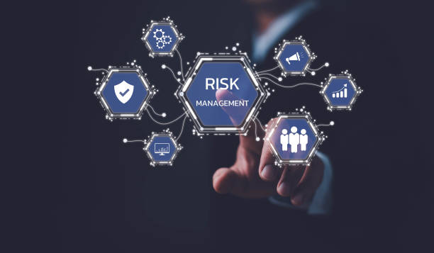 istock Risk Management and Analysis, Planning for Enterprise Strategy and Financial Assessment in International Business, businessman touching on risk management and assessment for business investment. 1874975427