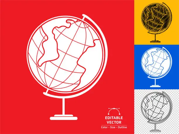 Vector illustration of Set of planet earth icon with foot.