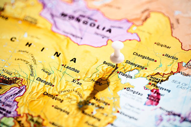 istock Beijing pinpointed on map of China and Mongolia 187497877