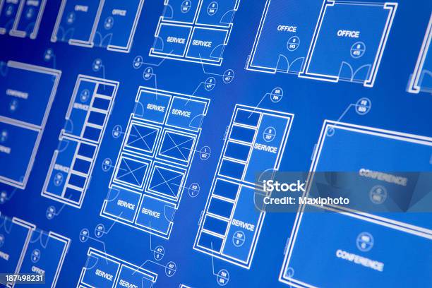 Basic Computer Screen Blueprint Architecture Blueprint On Computer Display Stock Illustration ...