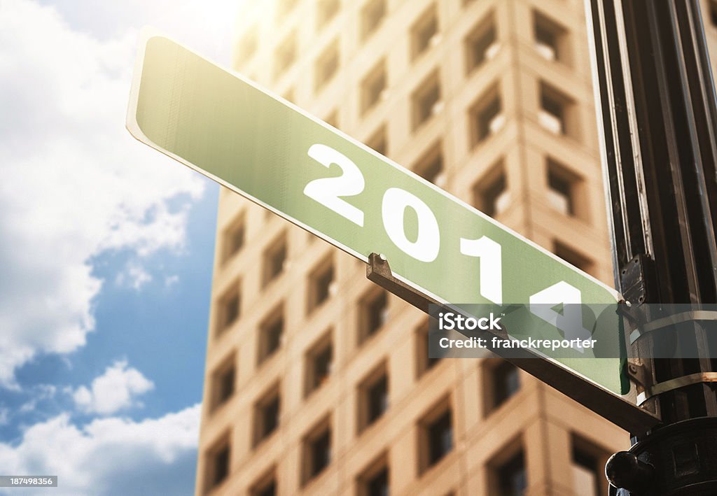 2014 Silvester-street-Schild - Lizenzfrei 2014 Stock-Foto