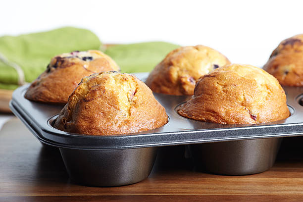 istock Blueberry muffins in pan close-up 187498697