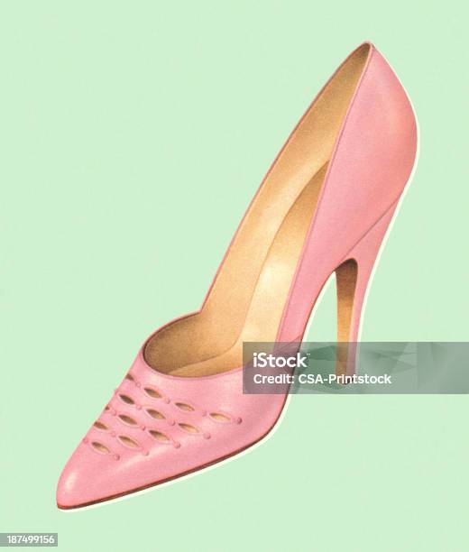 Vetores de Sapato De Salto Alto Rosa e mais imagens de Sapato - Sapato, Estilo retrô, Fora De Moda - Estilo