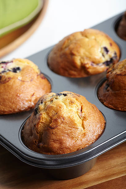 istock Blueberry muffins in pan close-up 187499206