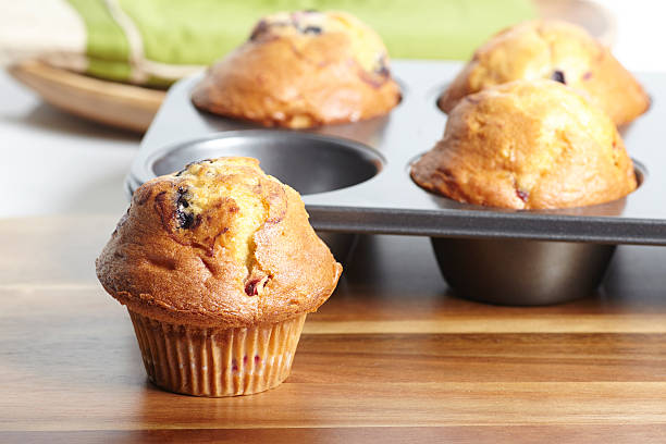 istock Blueberry muffin close-up with pan in background 187499208