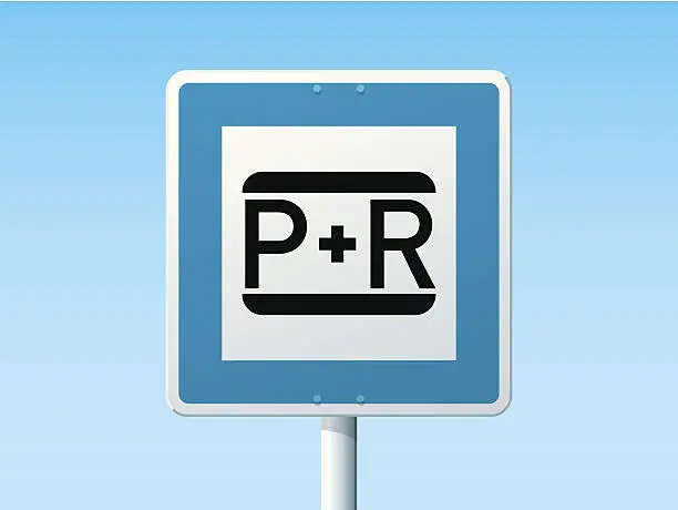 Vector illustration of Park And Ride German Road Sign