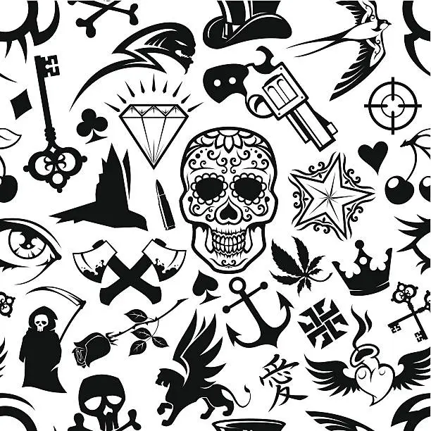 Vector illustration of tattoo background