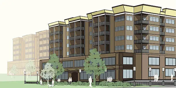 Vector illustration of Apartment building