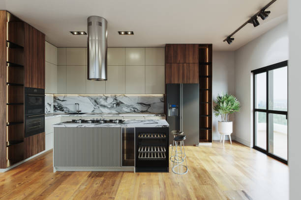 istock Luxury Kitchen In Luxury Home With Island 1875012069