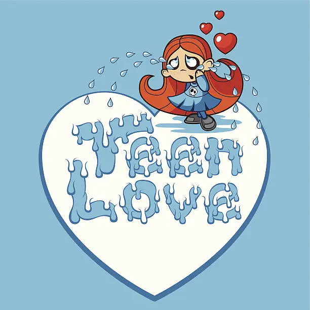Vector illustration of Teen Love Typography