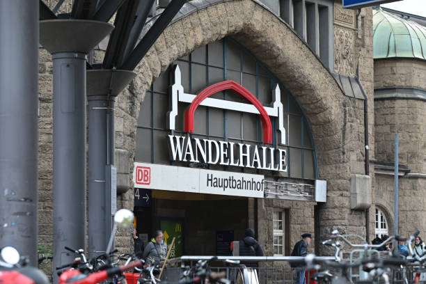 The main train station in Hamburg, Germany