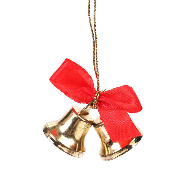 istock Two christmas bells with red ribbon. 187503268